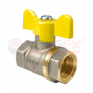 VF.277.NB3.100 Valfex Кран шаровой (с никелевым покрытием) для газа, ручка-бабочка (внутр.-внутр.)  1"