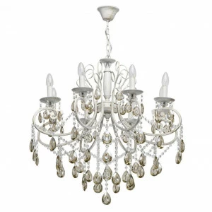 Люстра хрустальная подвесная серая De Markt City 8 ламп "Свеча" 683013008 DE MARKT ДИЗАЙНЕРСКИЕ, СВЕЧА 00-3833395 Серый