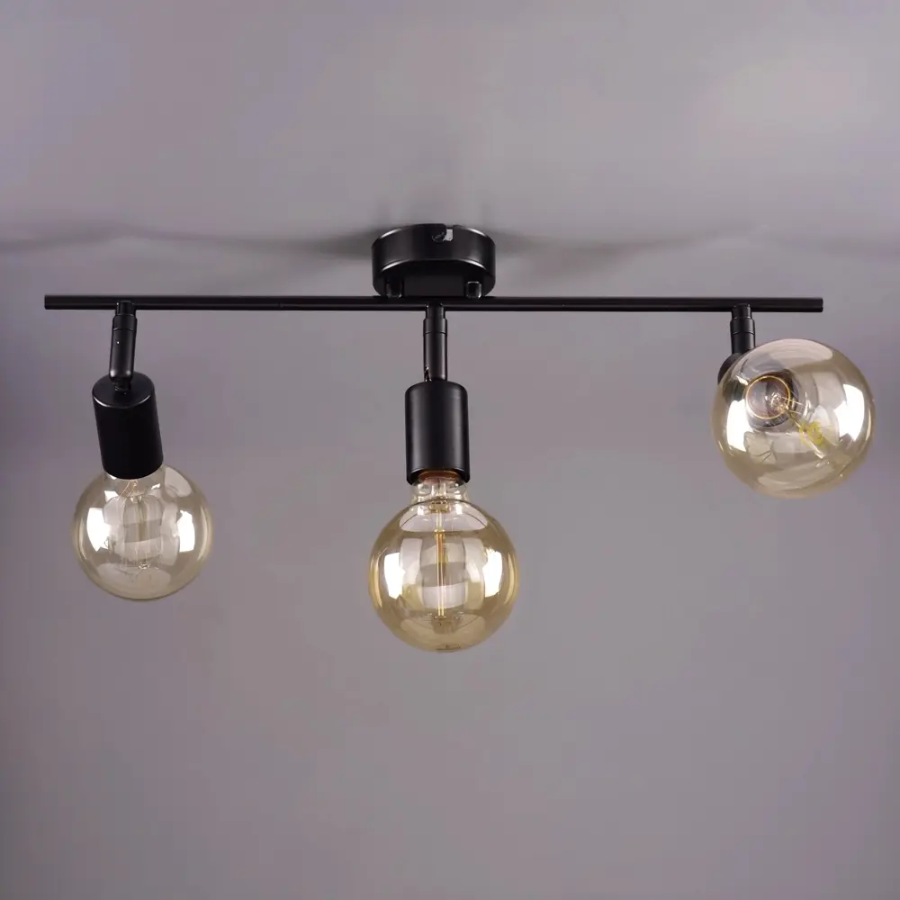 Люстра потолочная Реал 3 лампы 10 м² цвет черный РОССВЕТ STLM-2025366 - Вид №1