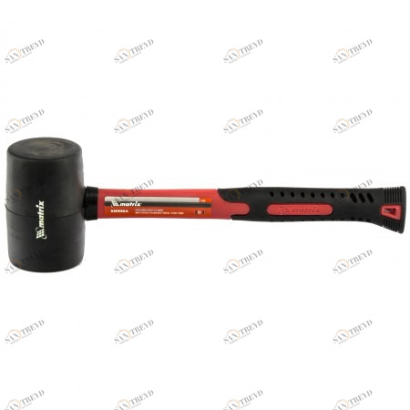 Киянка резиновая 450г черная резина, фиберглассовая рукоятка MATRIX 12496