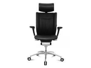 Кожаный мягкий операционный офисный стул с подголовником