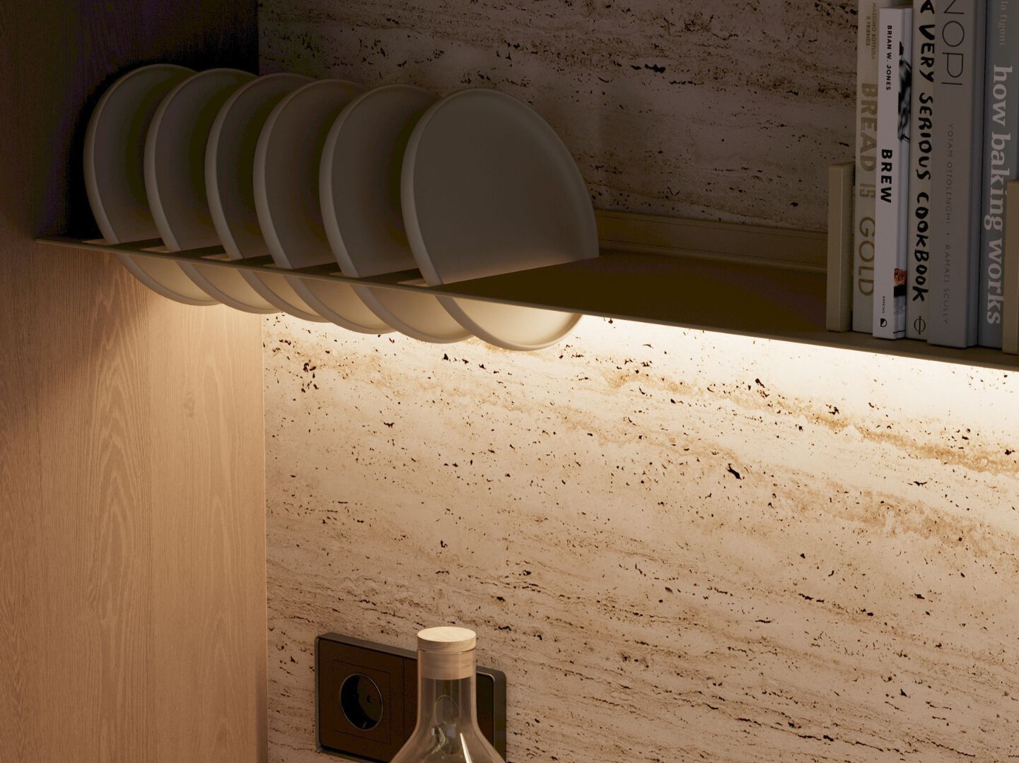 Кухонная полка с крылом Strackk KITCHEN SHELF WITH PLATE RACK ARCH-00010903 - Вид №1