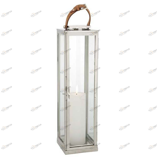 Подсвечник-фонарь серебристый с ручкой Georgian XL от Eichholtz EICHHOLTZ EICHHOLTZ 060284 Прозрачный;серебро 