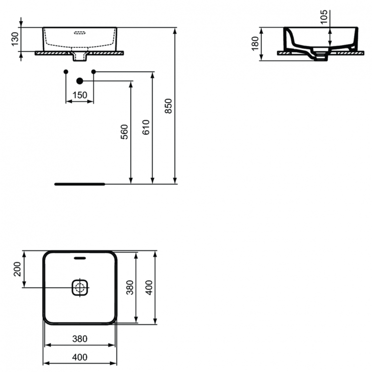 T296301 Раковина 40 см Ideal Standard STRADA II - Вид №12
