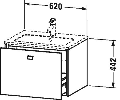 BR400100707 Brioso Тумбочка подвесная Бетонно-серый матовый декор Duravit - Вид №1