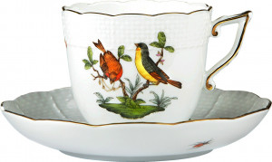 1051628 Herend Чашка кофейная с блюдцем 160мл "Ротшильд" Фарфор