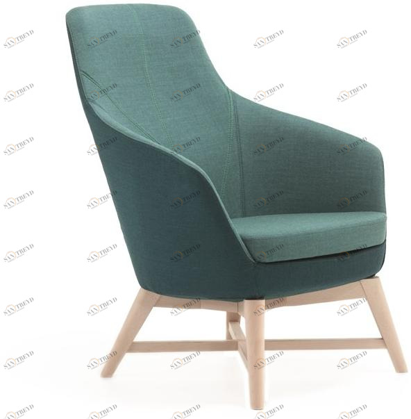 Albaplus Кресло на четырех ножках из бука с высокой спинкой Folha 2018/085/ita