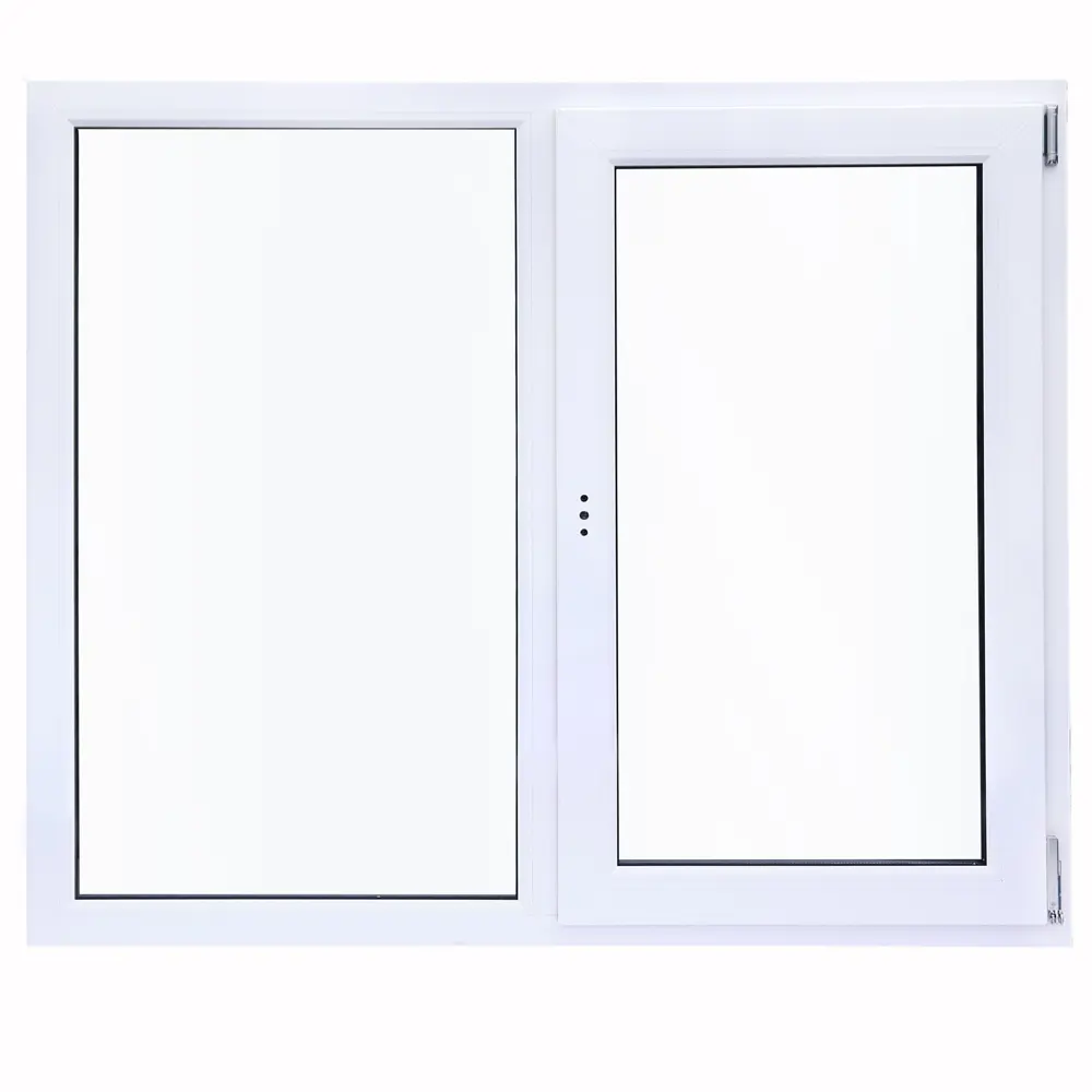 Окно пластиковое ПВХ VEKA двустворчатое 1270x1200 мм (ВxШ) однокамерный стеклопакет белый/темный дуб STLM-2038129 - Вид №1