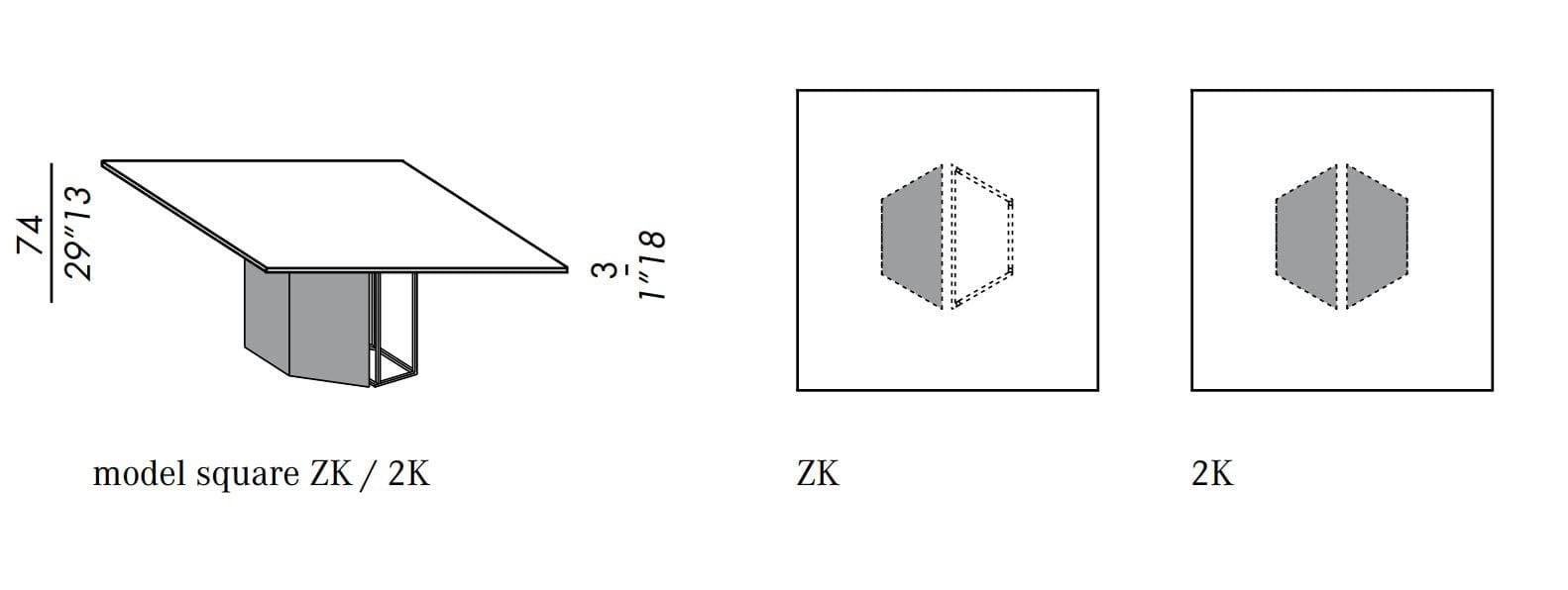 Квадратный обеденный стол Meridiani Edition Plinto ARCH-00118686 - Вид №2