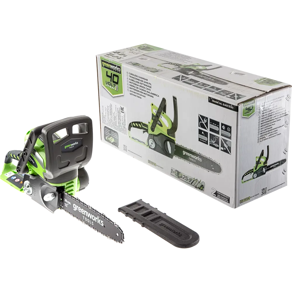 Аккумуляторная пила Greenworks 20117UA 40 В шина 30 см АКБ и ЗУ в комплекте STLM-2083531 - Вид №2
