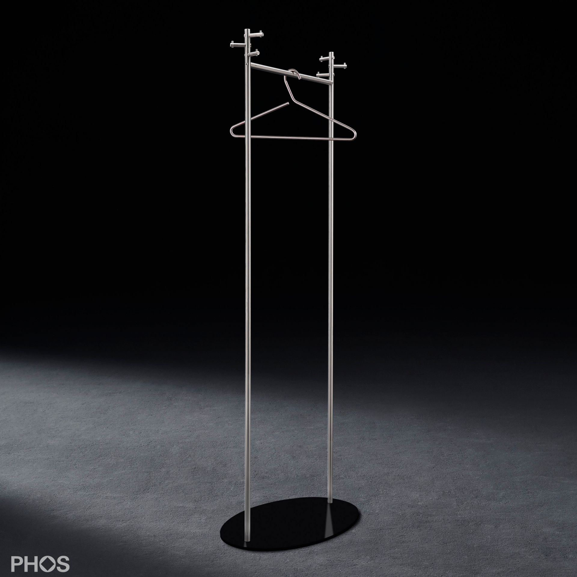 GST1-BPS Вешалка для одежды Twin с овальным основанием, цвет основания: черный PHOS 