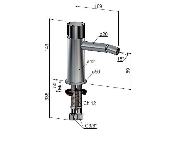 Смеситель для биде из латуни Hotbath Guy ARCH-00057155 - Вид №2