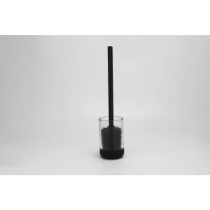 Ёршик для унитаза Proffi Home Black Glass стекло цвет прозрачный/черный