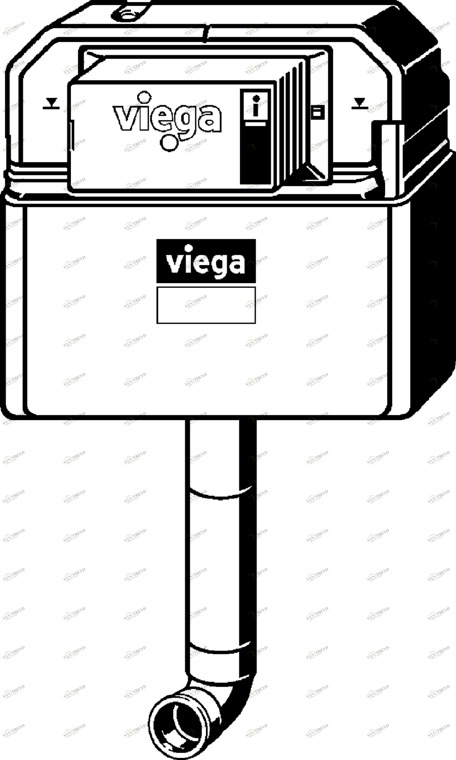 Системная техника  Смывные бачки скрытого монтажа  Спереди VIEGA ??? 1) Модель 8521-94B Santreyd 
