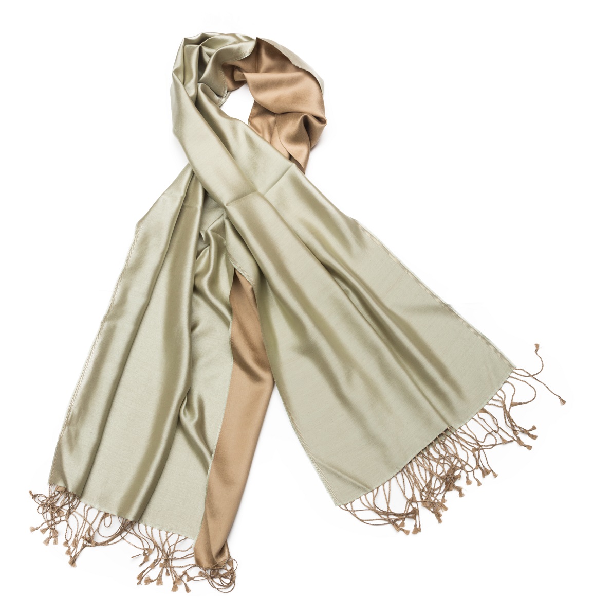 PARATI8 Шарф Parati 8 бледно зеленый-золотистый 50/180 шелк жаккард AM PARIS Santreyd 