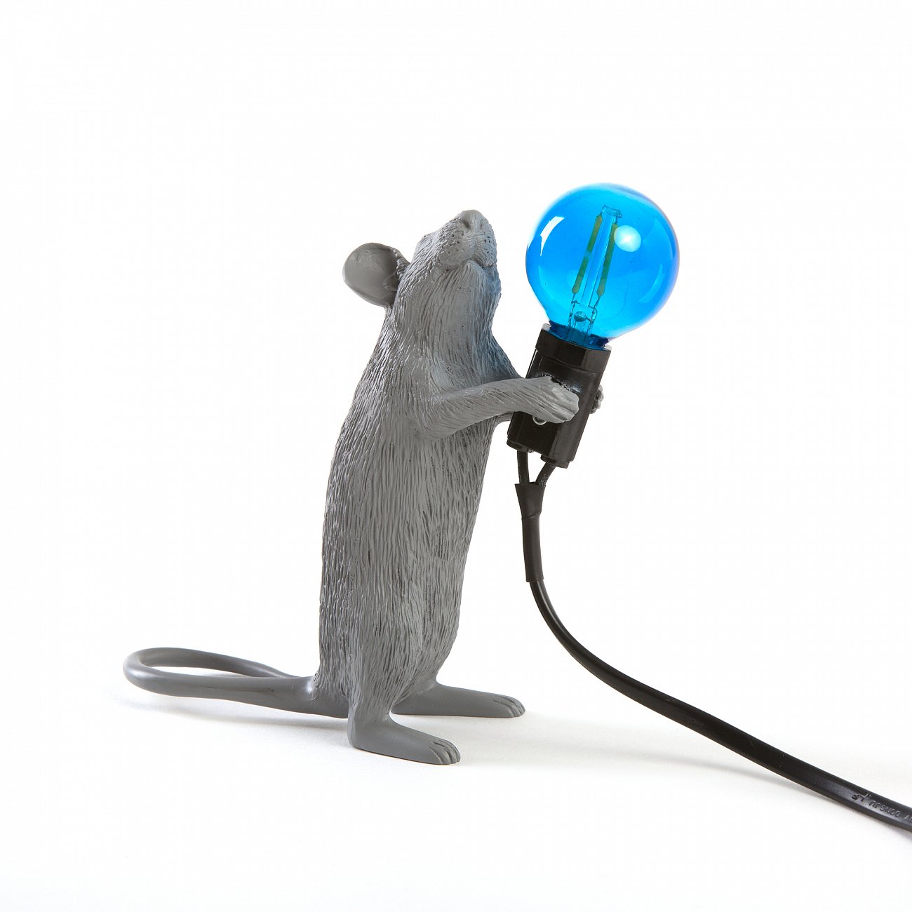 Настольная лампа 14,5х6 серая Mouse Lamp Grey Step 14938 SELETTI ЖИВОТНЫЕ, МЫШЬ 00-3882469 Серый;синий  - Вид №3