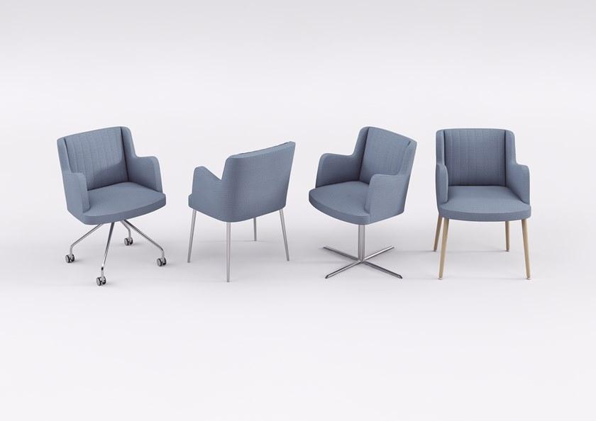 ESTEL GROUP Стул с обивкой из ткани с 4 спицами и подлокотниками Embrasse sun-id-1468688 - Вид №3