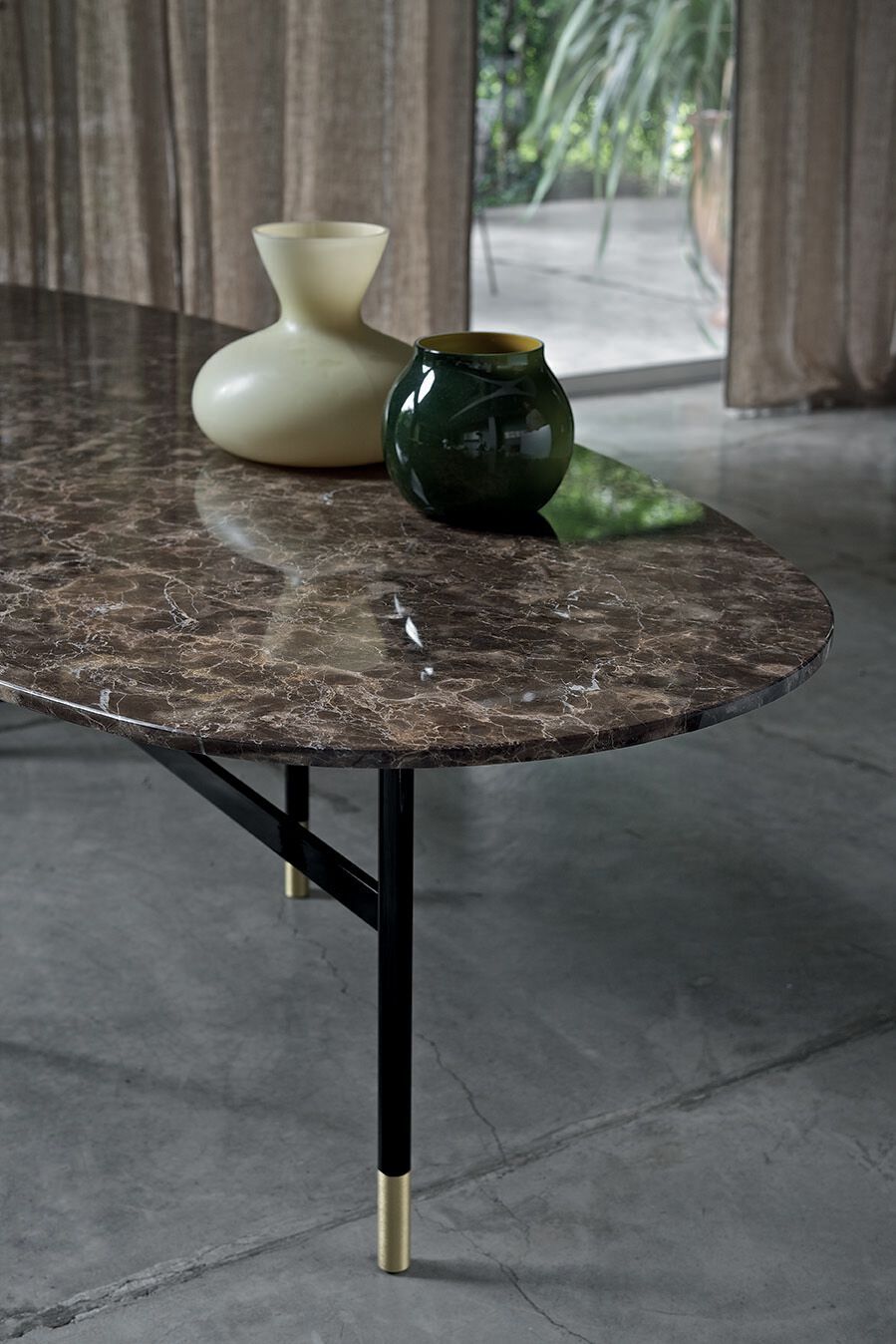 Овальный обеденный стол из стали и хрусталя Bontempi Casa GLAMOUR ARCH-00046367 - Вид №4