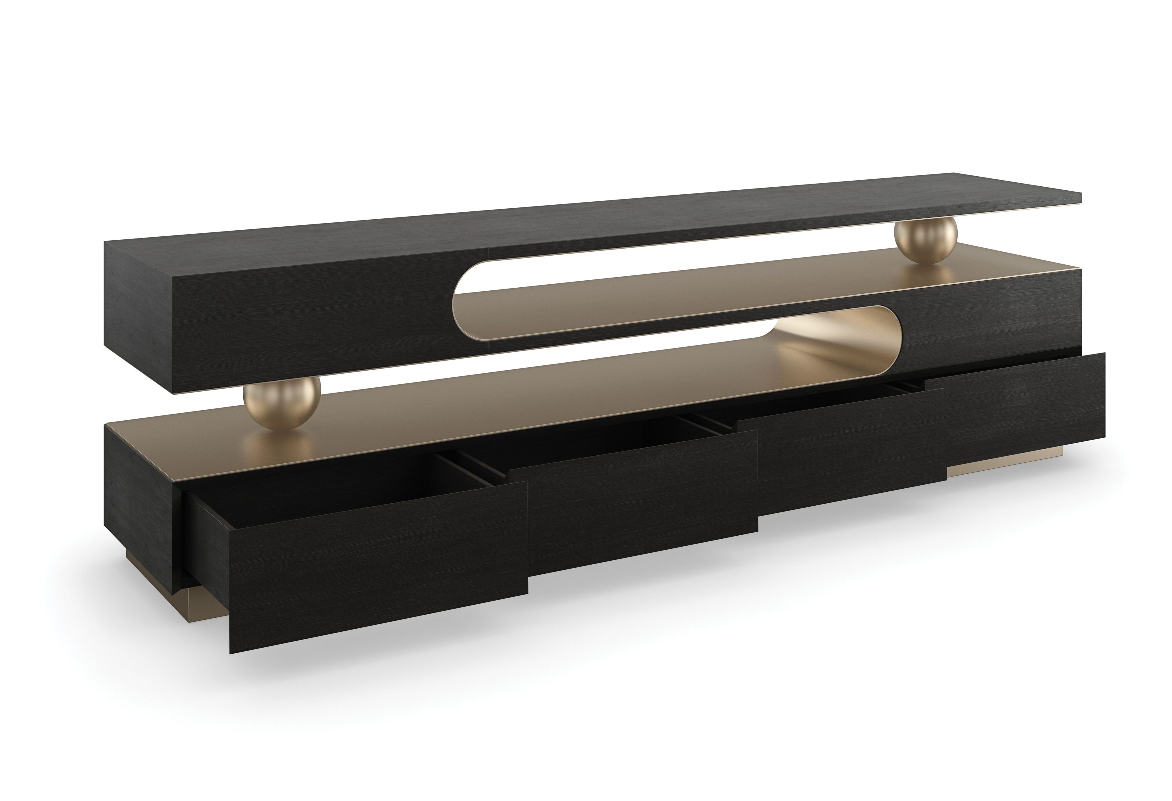 Деревянный шкаф для телевизора с ящиками Caracole HARMONY ARCH-00118716 - Вид №1