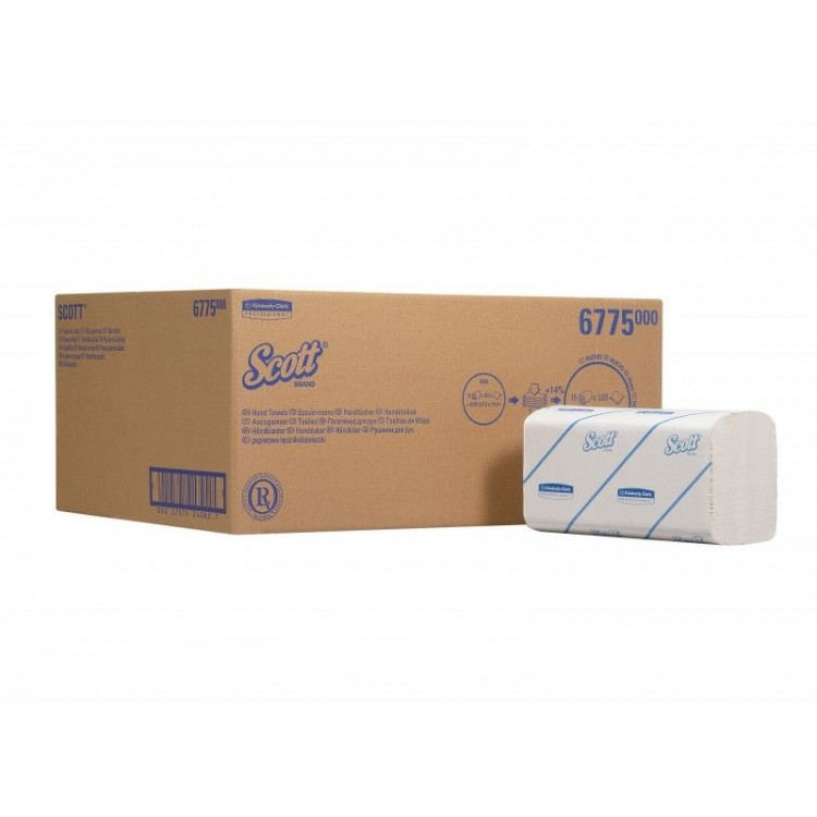 6775 Kimberly Clark Полотенца бумажные листовые Kimberly Clark Scott 6775 Z-сложения 1-слойные пачка по 320 листов 