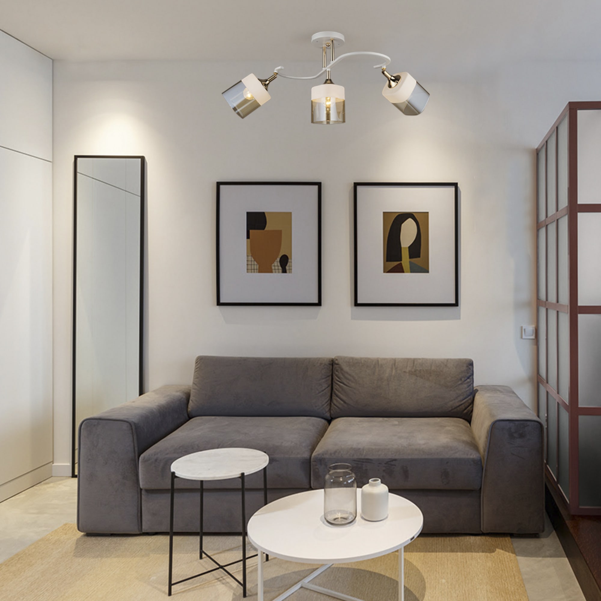 83622753 Люстра потолочная 3 лампы, 18 м², цвет чёрный/золото Голди Santreyd  - Вид №4