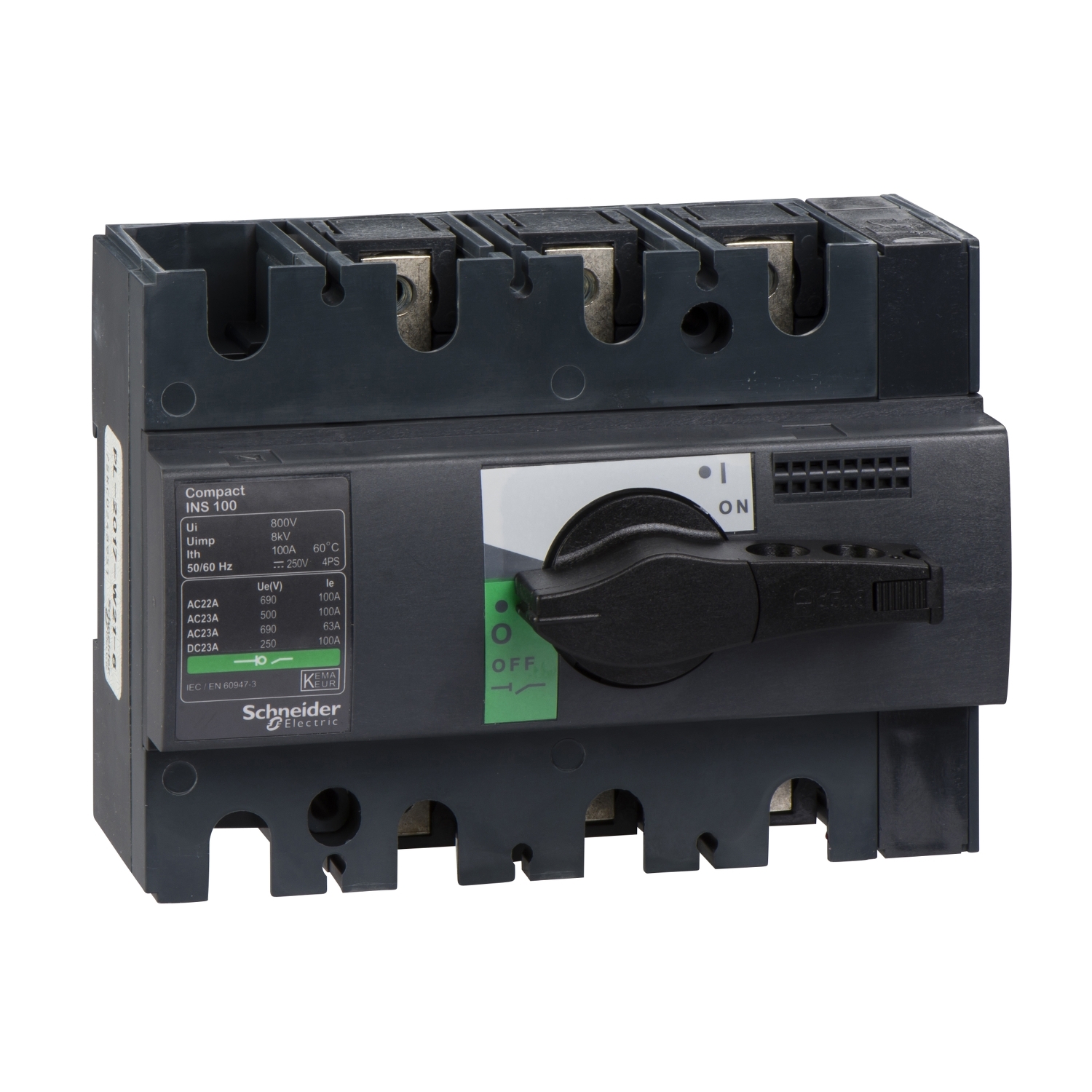 28908 Рубильник Interpact INS 100А 3P, фронтальное исполнение Schneider Electric Compact