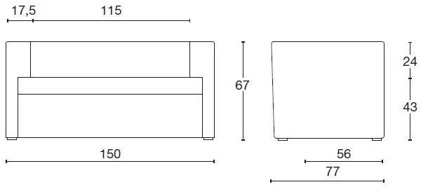 Diemme 2-местный тканевый диван Toffee sun-id-1451589 - Вид №5