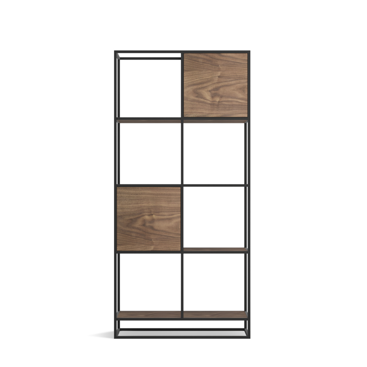 Стеллаж для книг черный Kvadra 2 black INTELLIGENT DESIGN СТЕЛЛАЖИ KVADRA 260792 Коричневый;черный  - Вид №1