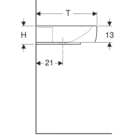 125100000 Накладная раковина Geberit Renova Plan с полкой Geberit  - Вид №4