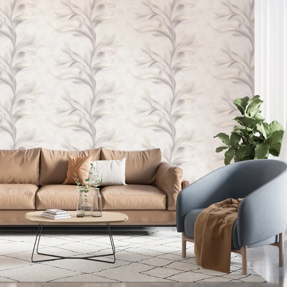 Обои флизелиновые Артекс Боттега с растительным узором, коричневые, 1.06 м 89409510 STLM-1567428 - Вид №4