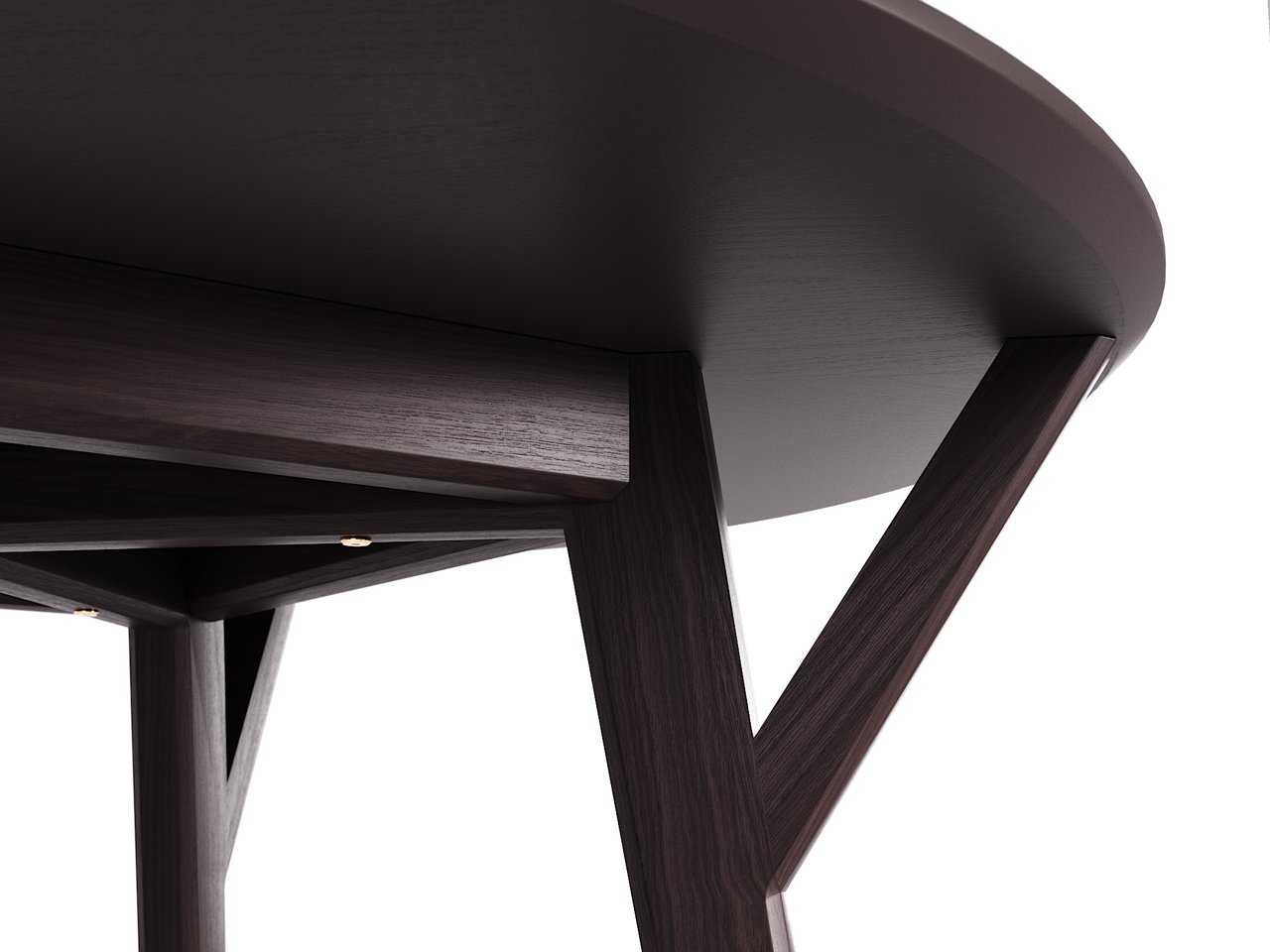 Обеденный стол круглый дуб венге, кофейный 102 см Circle THE IDEA  210009 Венге;черный  - Вид №1