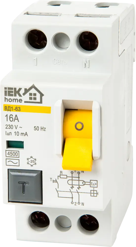 IEK HOME УЗО ВД1-63 - защита от токов утечки 10 мА 18072555