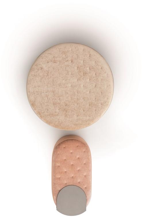 Ditre Italia Круглый пуф с мягкой подкладкой из ткани Clip sun-id-1491383 - Вид №3