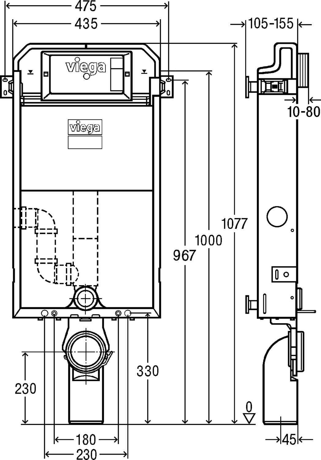 Системная техника  Prevista Pure  Блоки скрытого монтажа для унитазов VIEGA 771 959 Модель 8512.31 Santreyd  - Вид №2