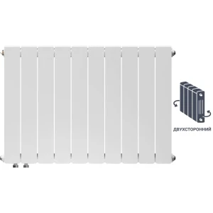 Радиатор секционный Equation Bimetal 500/90 10 секций нижнее правое подключение биметалл белый