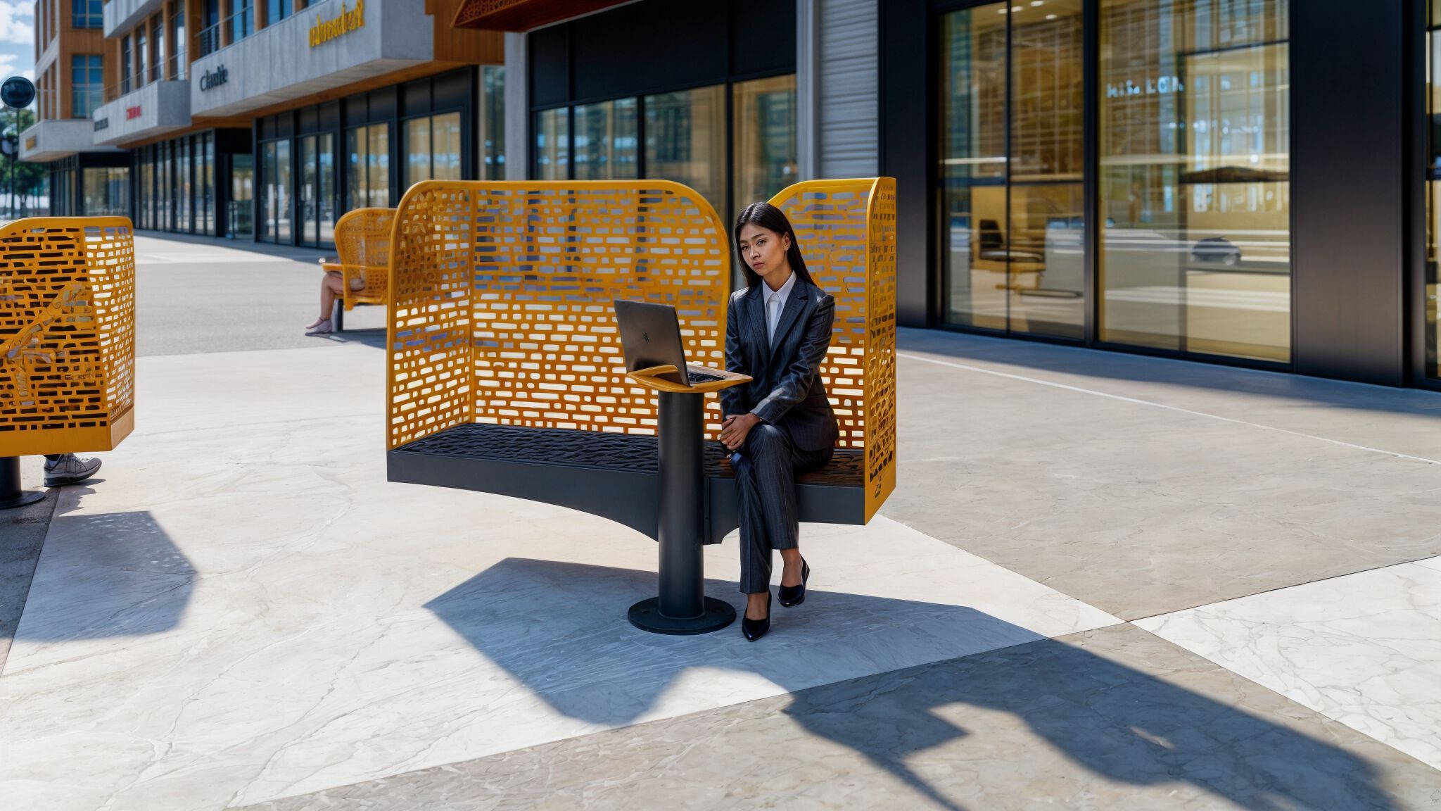 Стальная поворотная скамья со спинкой CITYSì Pivot ARCH-00061596 - Вид №12