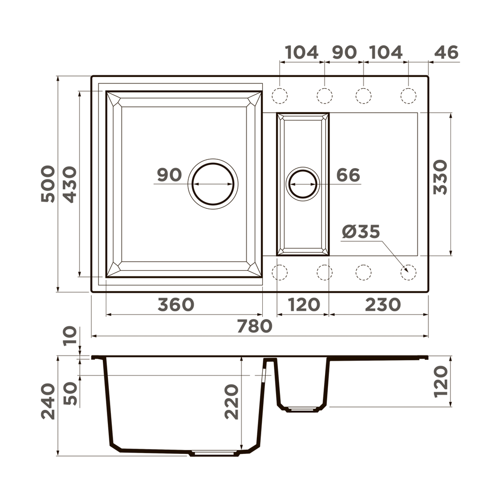 Кухонная мойка Sakaime 78-2 DC OMOIKIRI 4993198 - Вид №5