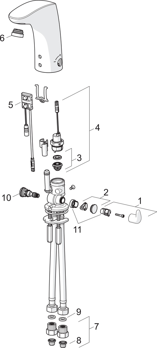 Oras 6222FZ Смеситель для умывальника, 9/12 V, Bluetooth 6222FZ Electra Хром  - Вид №4