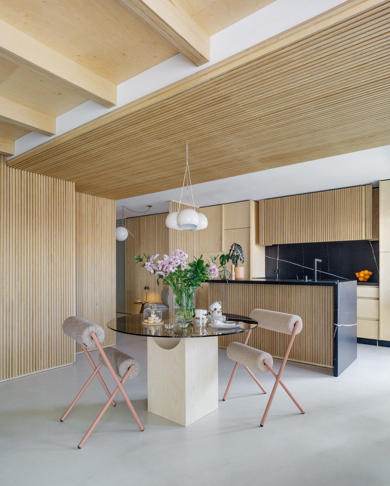 Круглый стол из дерева и стекла SANCAL Vestige ARCH-00028149 - Вид №5