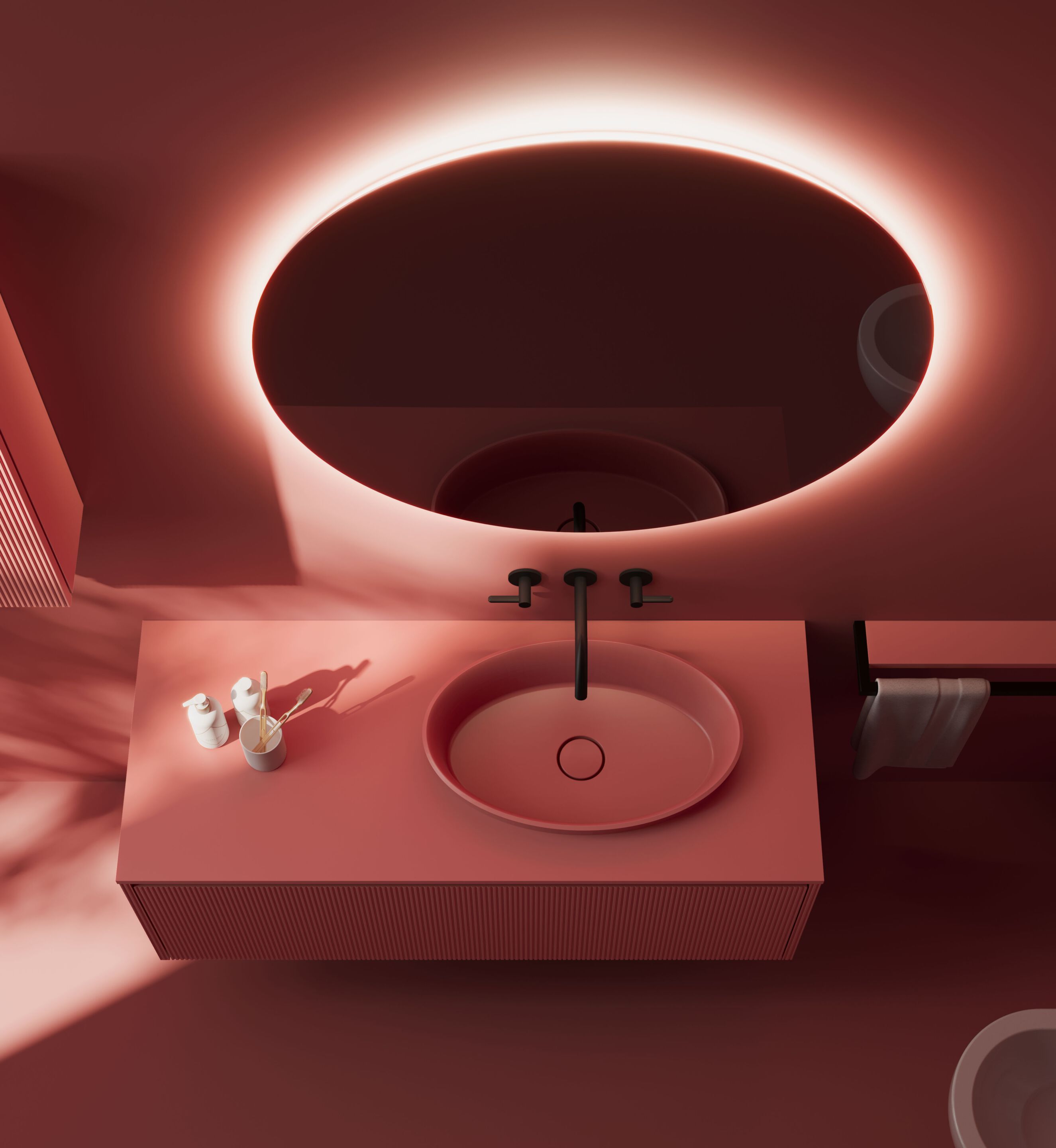 Подвесной умывальник с ящиками Mobiltesino Millerighe Color ARCH-00022558 - Вид №4