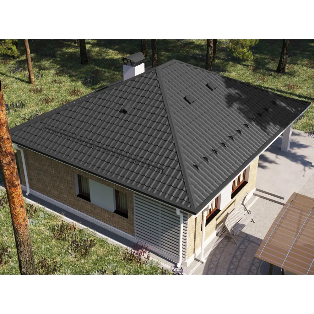 Металлочерепица 0.4 мм 3600x1180 мм RAL 7024 серый 84427738 STLM-2002233 Santreyd  - Вид №2