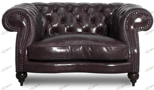 BAXTER Стеганое кожаное кресло с подлокотниками Diana chester sun-id-1454993