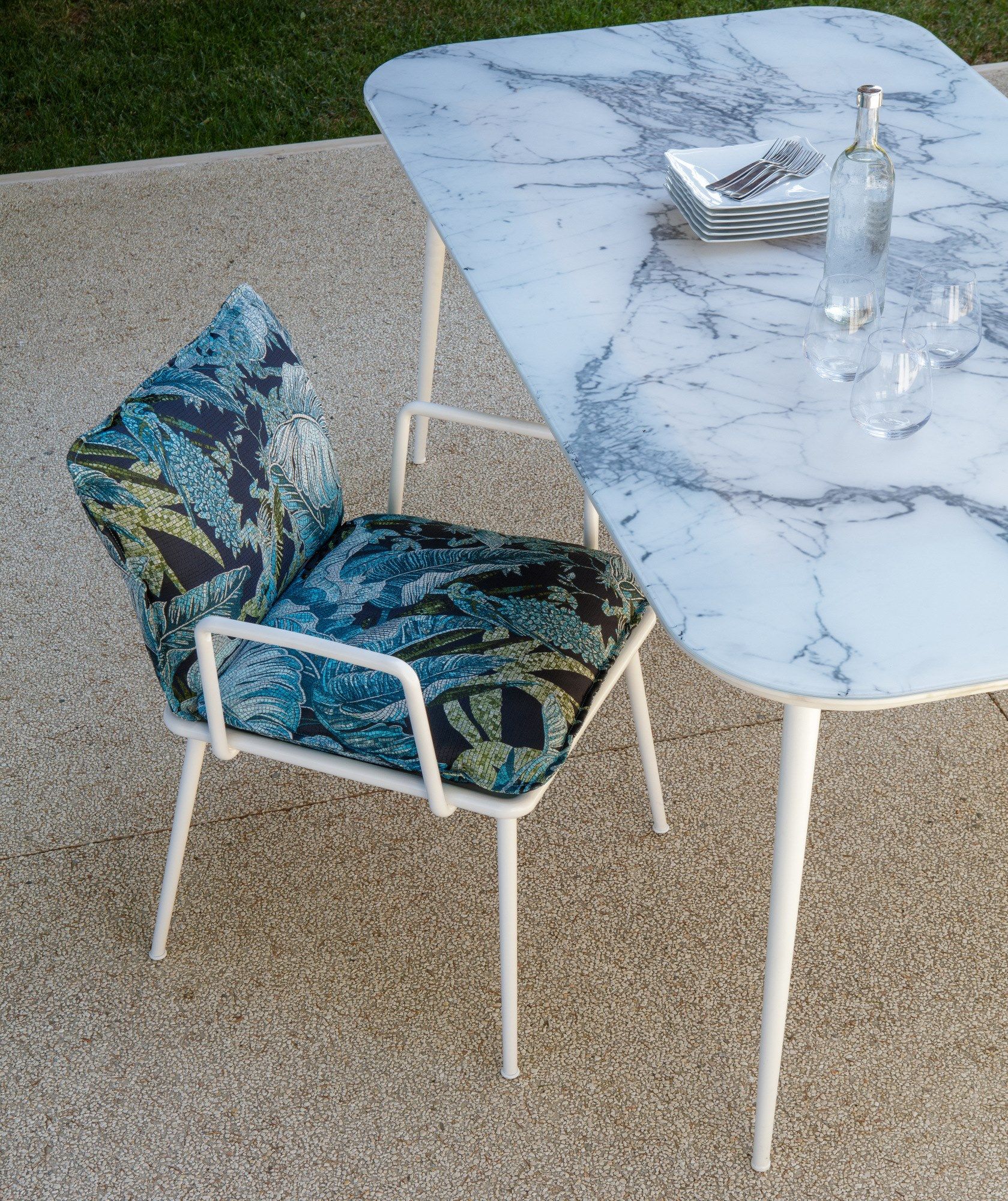 Тканевый мягкий садовый стул с подлокотниками Sicis Lipari ARCH-00042901 - Вид №1