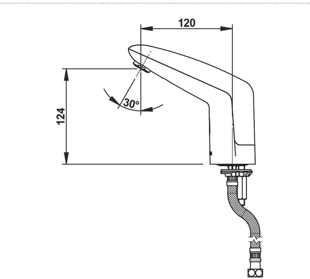 Бесконтактный кран с батарейкой Presto VOLTA S 55083 55083.0 - Вид №1