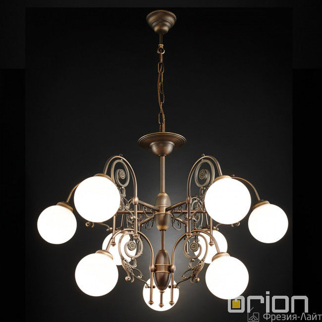Orion LU 1716/6+3 Altpatina/493 opal люстра подвесная 97839
