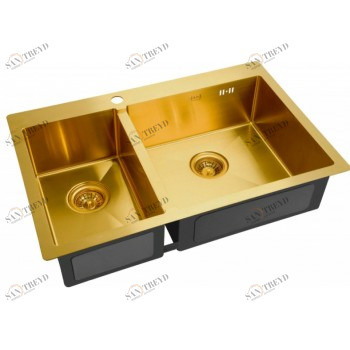 Мойка Zorg INOX-PVD 78-2-51R BRONZE, Zorg pvd 78-2-51R BRONZE Мойка кухонная прямоугольная Zorg 