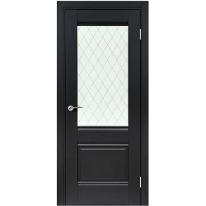 Комплект двери Классико-43 со стеклом 70x200 см Hardflex черный с добором 150 мм