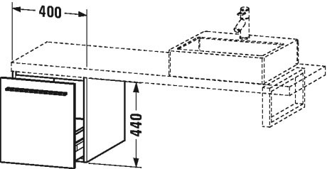 XL543102121 Шкафчик для консоли X-Large #XL5431 400 x 548 мм Орех темный декор Duravit - Вид №1