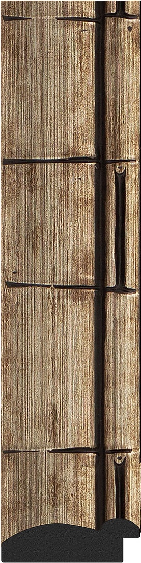 BY 7127 Зеркало в багетной раме - серебряный бамбук 73 mm EVOFORM Octagon - Вид №3