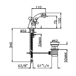 1236012V0br Смеситель Gattoni Vivaldi Santreyd - Вид №1